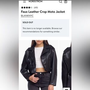 BLANKNYC High Flyer Faux Leather Crop Moto Jacket  Black Size L